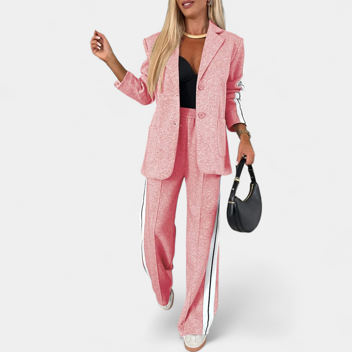 MAELYN | Women's Wide Leg Striped Blazer Set