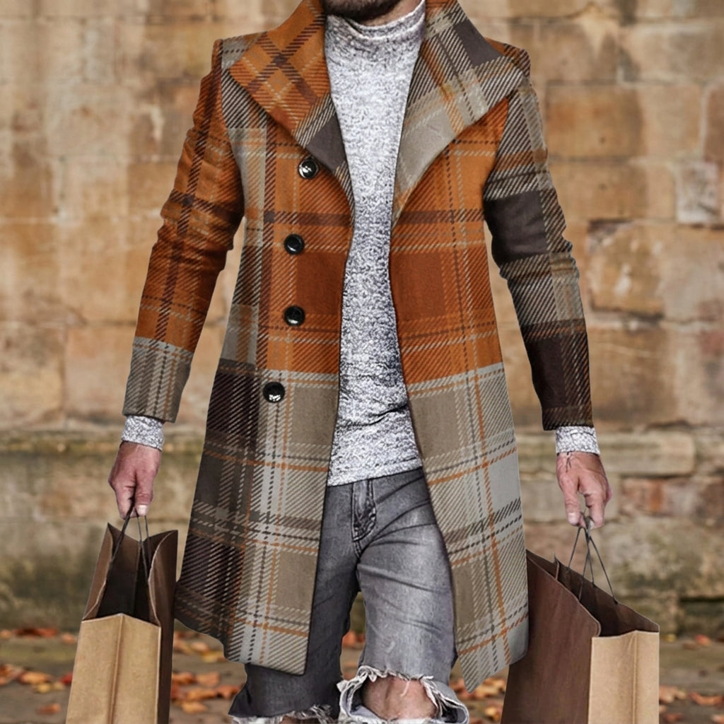 Guimaraes Plaid Double-Breasted Overcoat