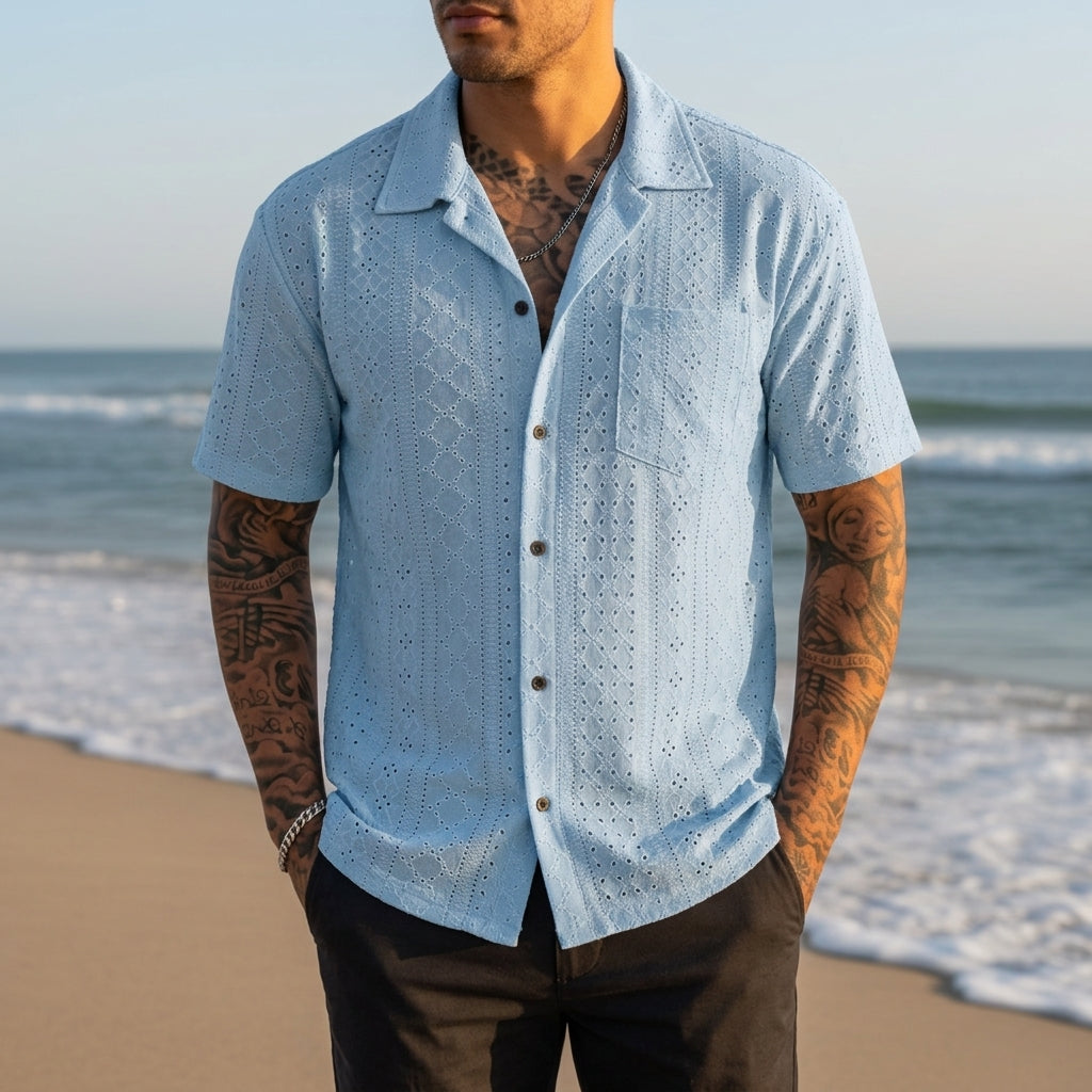Bilbao Eyelet Jacquard Camp Shirt