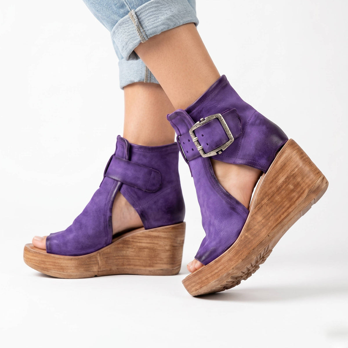Leather Comfort Sandals, Wedge Sandals for Everyday Wear and Casual Style