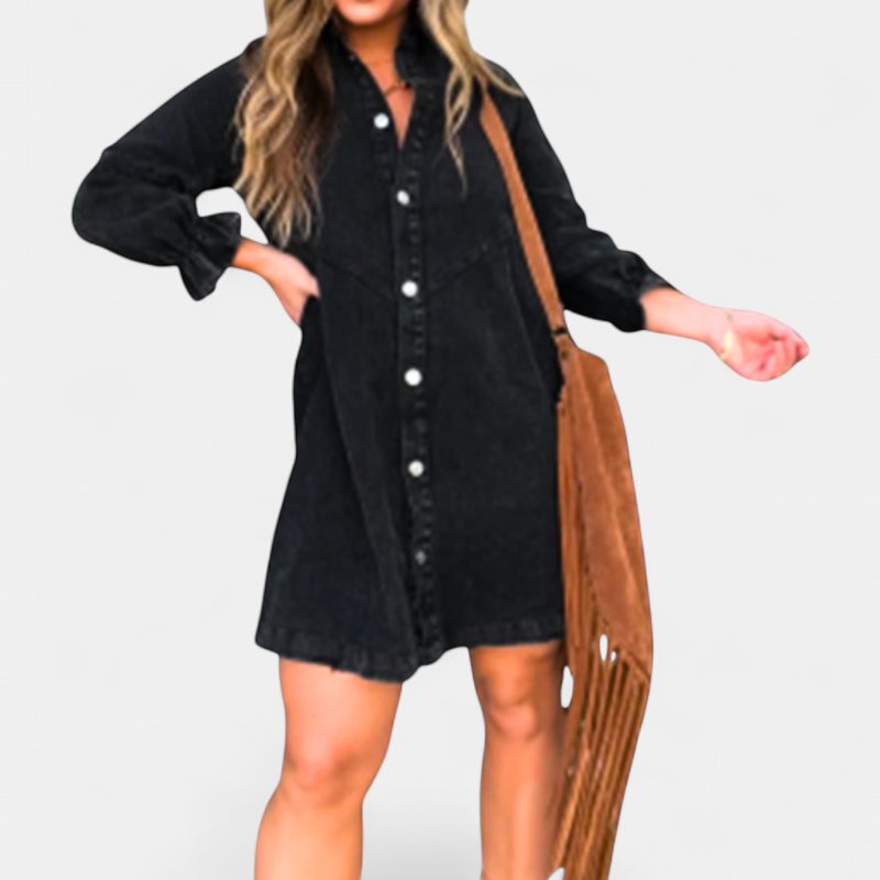 CORY | Collared Puff Sleeve Mini Dress for Women | Casual Summer Dress