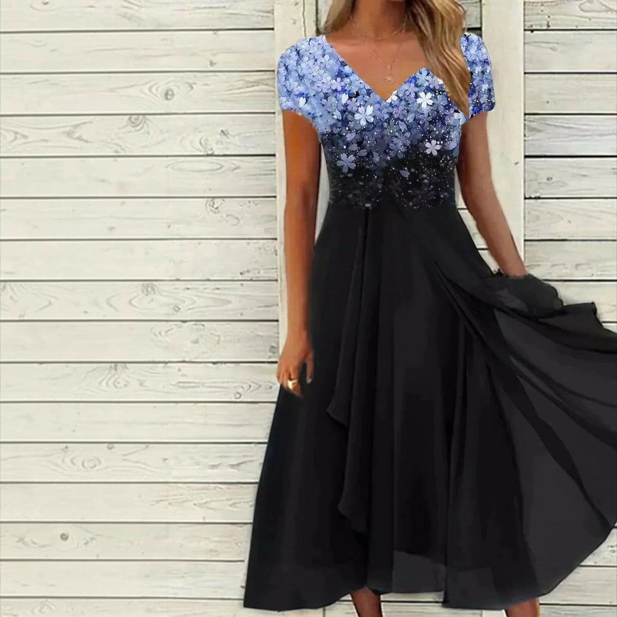 Chiffon Evening Dress with Flowing Silhouette
