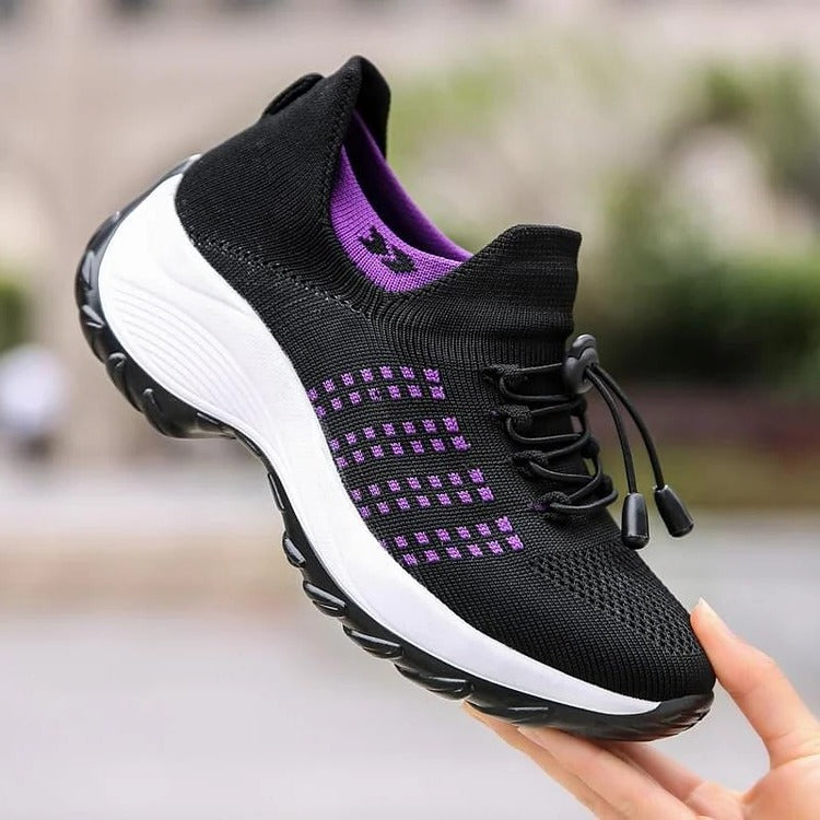 Orthopedic Walking Shoes with High Arch Support and Wide Toe Box, Breathable Cushioned Sole