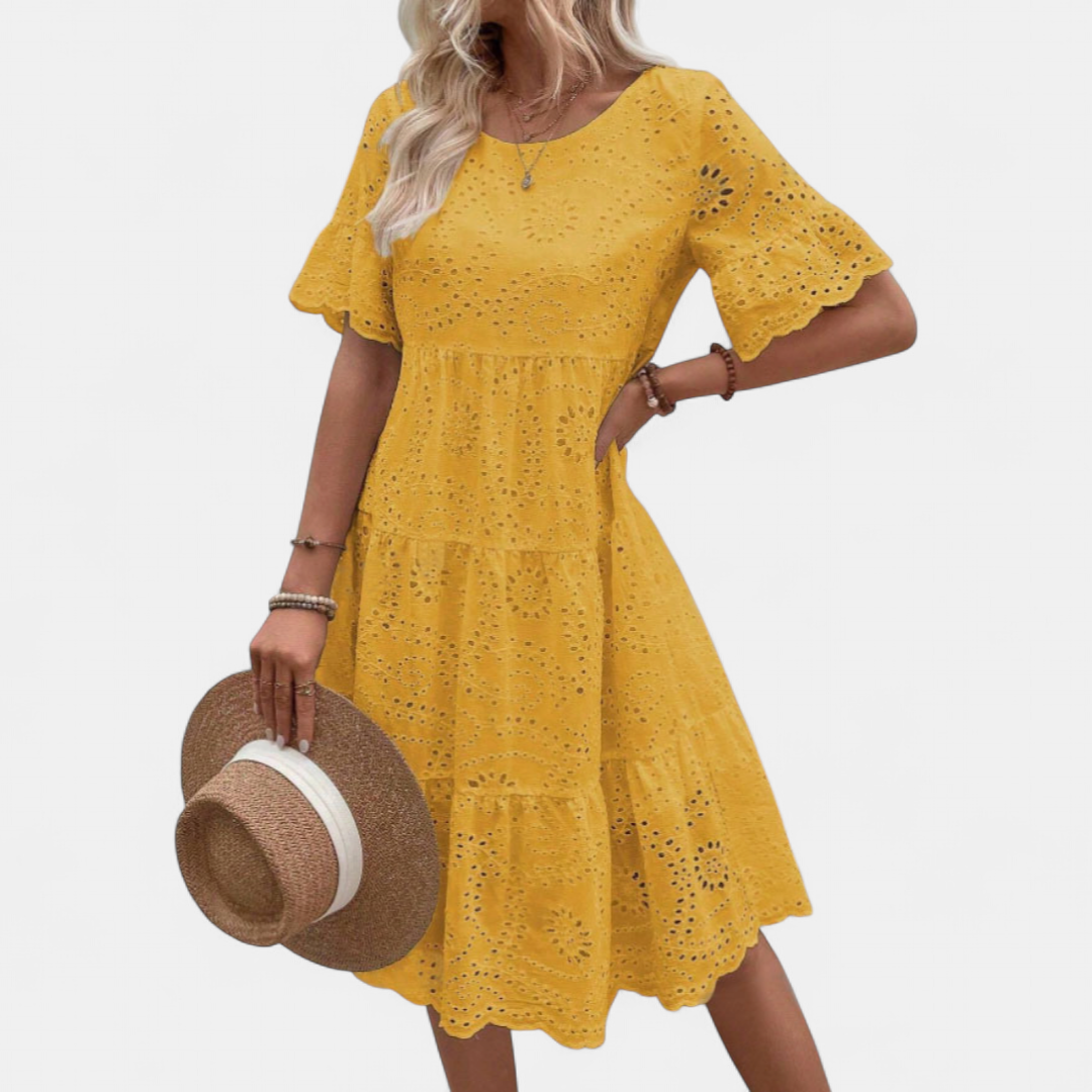 RAEMI | Elegant Casual Boho Round Neck Summer Dress