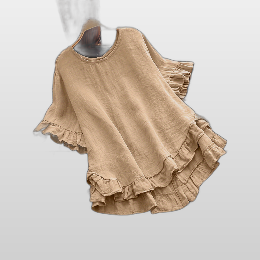 EVITA | Casual Ruffle Hem Women's Top