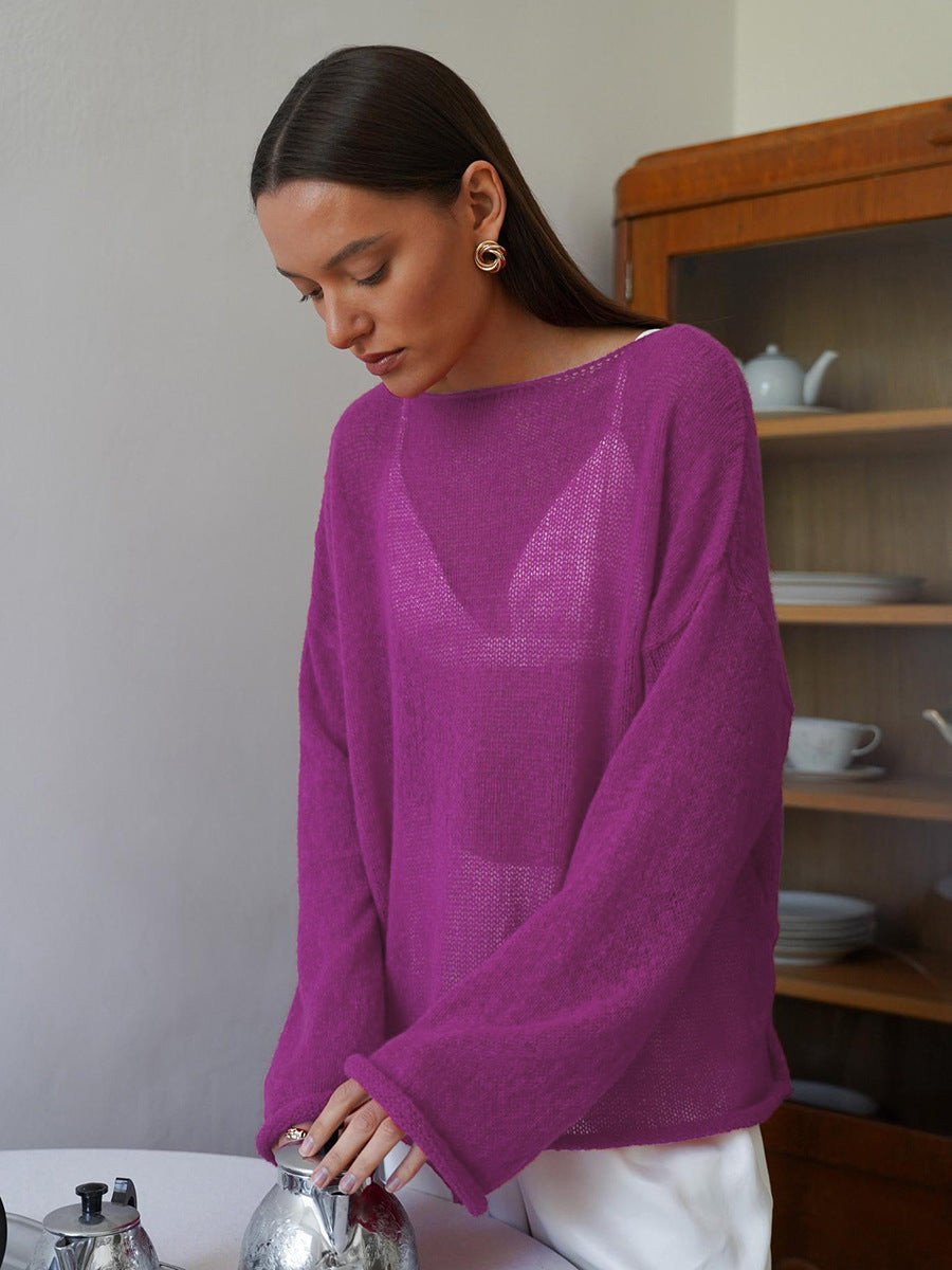 TOVA | Women's Oversized Cropped Mohair Knit Sweater