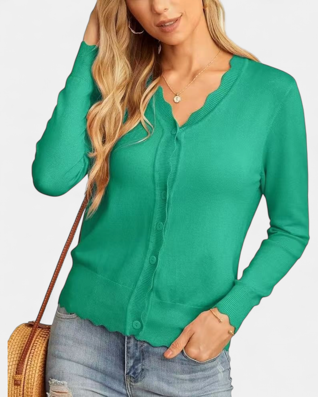 AVRIL | Women's Cropped Knit Button Up Cardigan