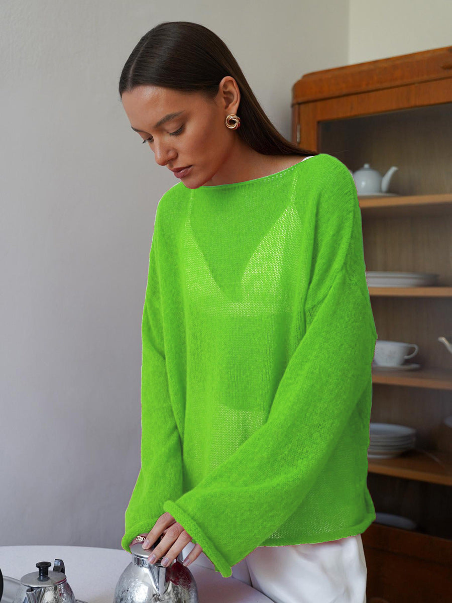 TOVA | Women's Oversized Cropped Mohair Knit Sweater