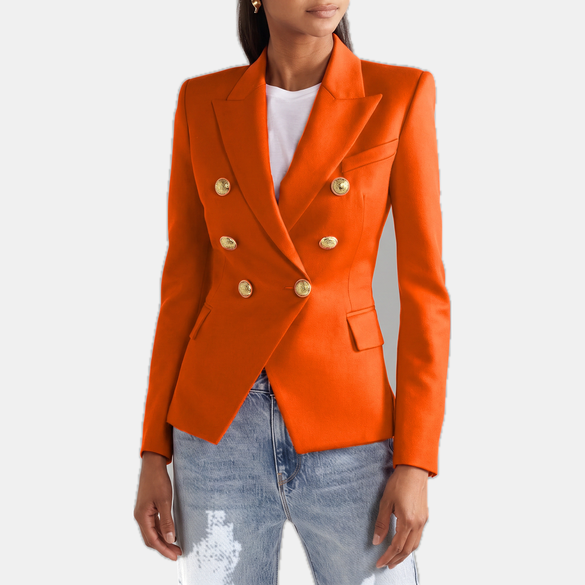 Women's Tailored Blazer, Double Breasted Notch Lapel