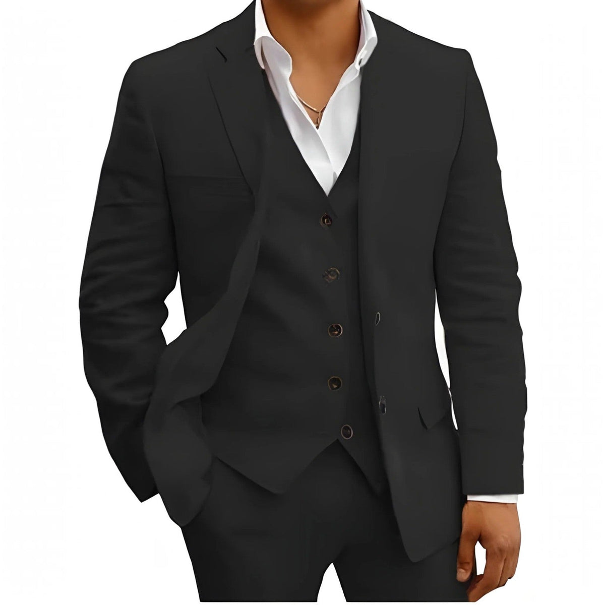 Lightweight Three-Piece Suit with Jacket, Waistcoat and Trousers for Summer Events