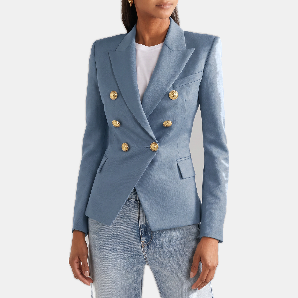 Women's Tailored Blazer, Double Breasted Notch Lapel