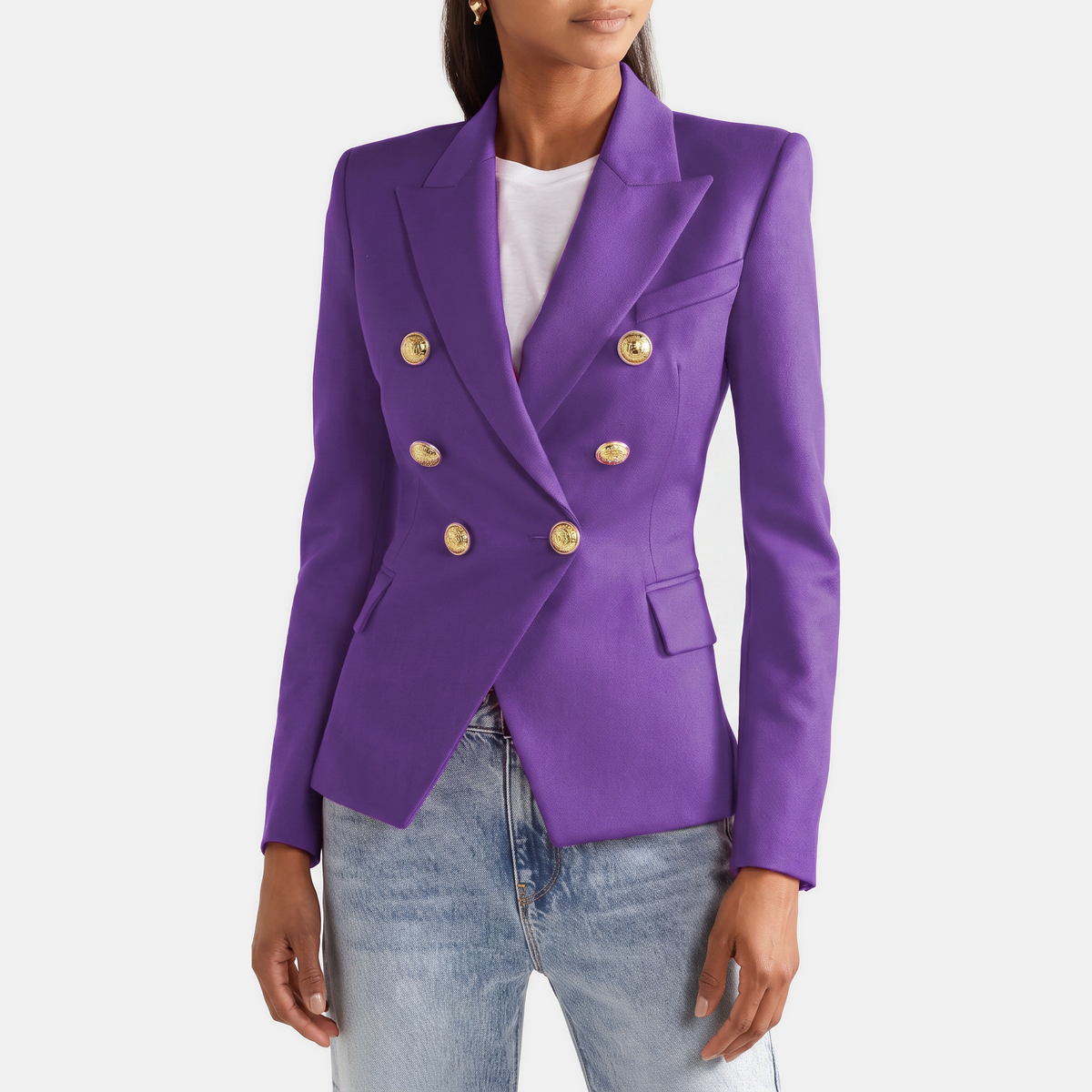 Women's Tailored Blazer, Double Breasted Notch Lapel