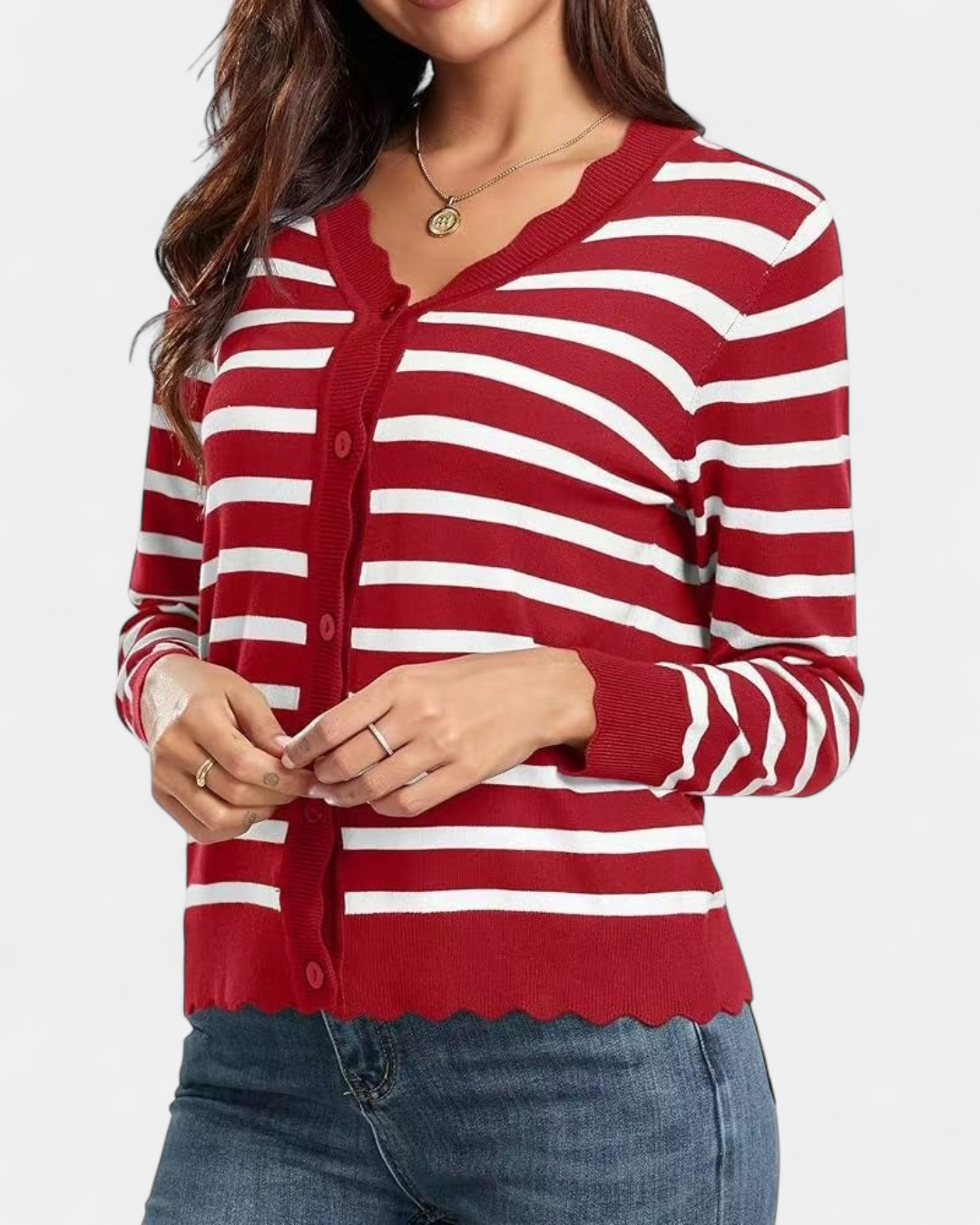 AVRIL | Women's Cropped Knit Button Up Cardigan