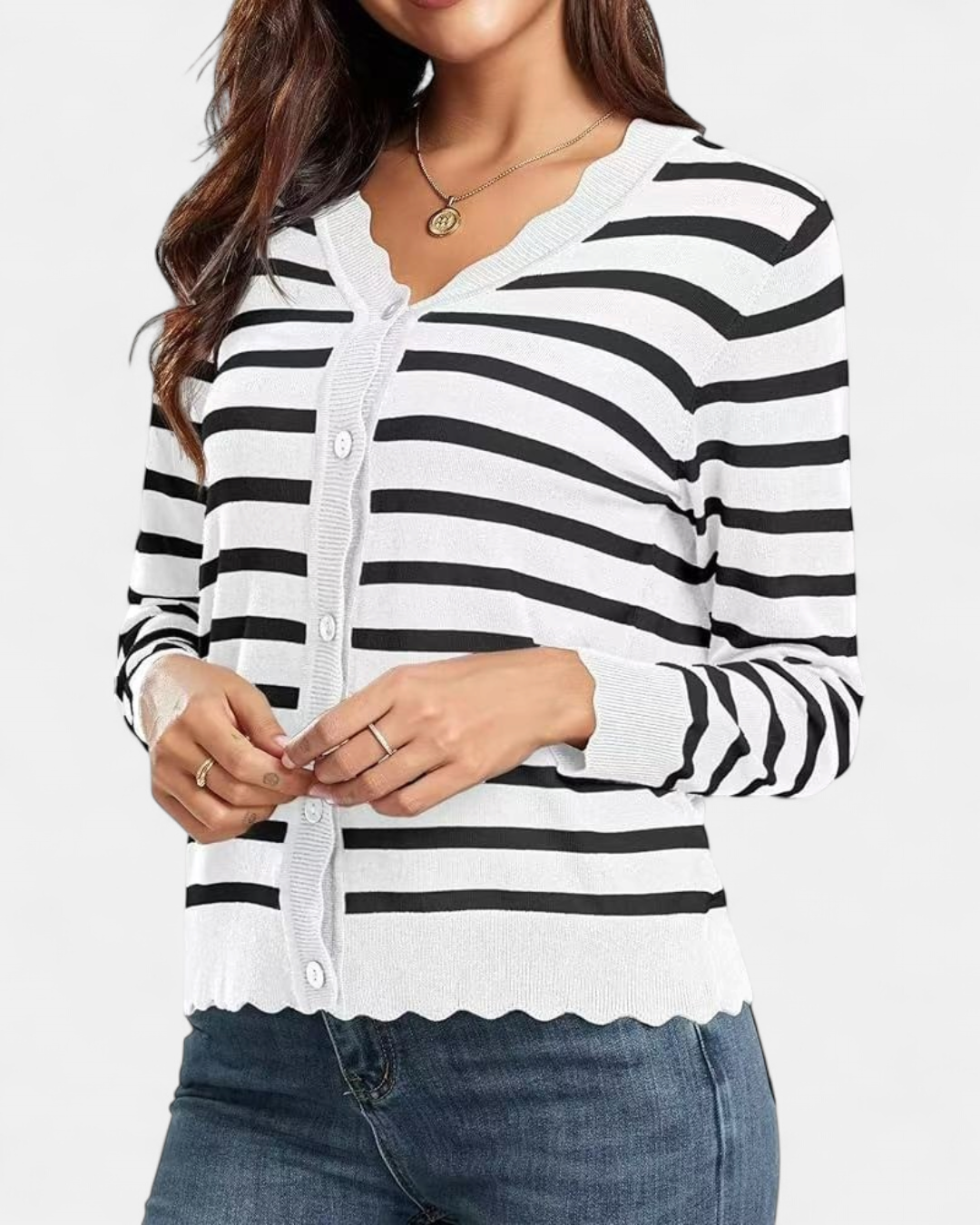 AVRIL | Women's Cropped Knit Button Up Cardigan