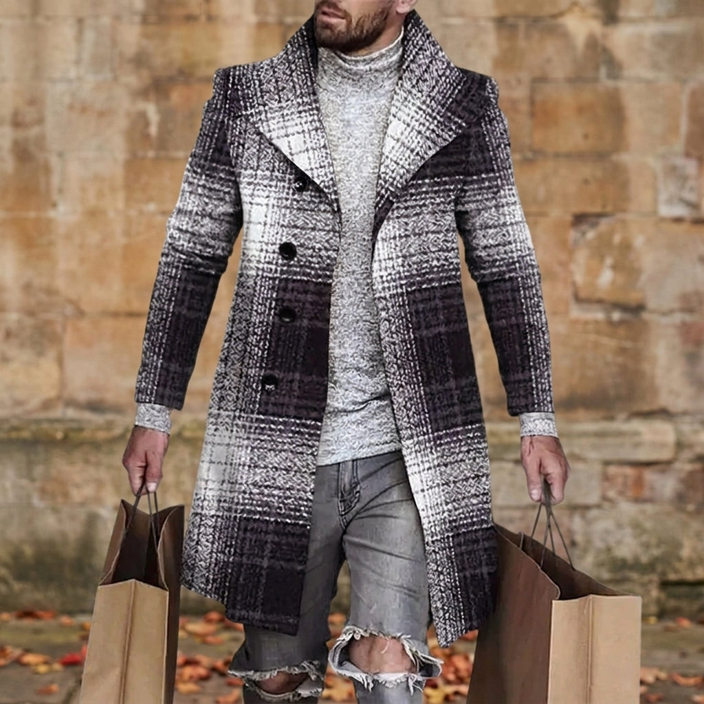 Guimaraes Plaid Double-Breasted Overcoat