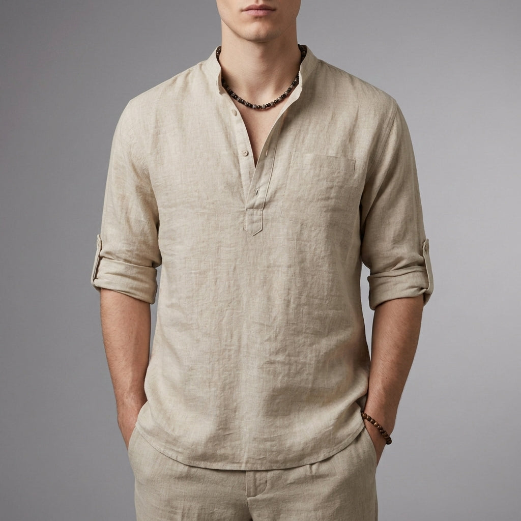 Perugia Linen Henley Shirt