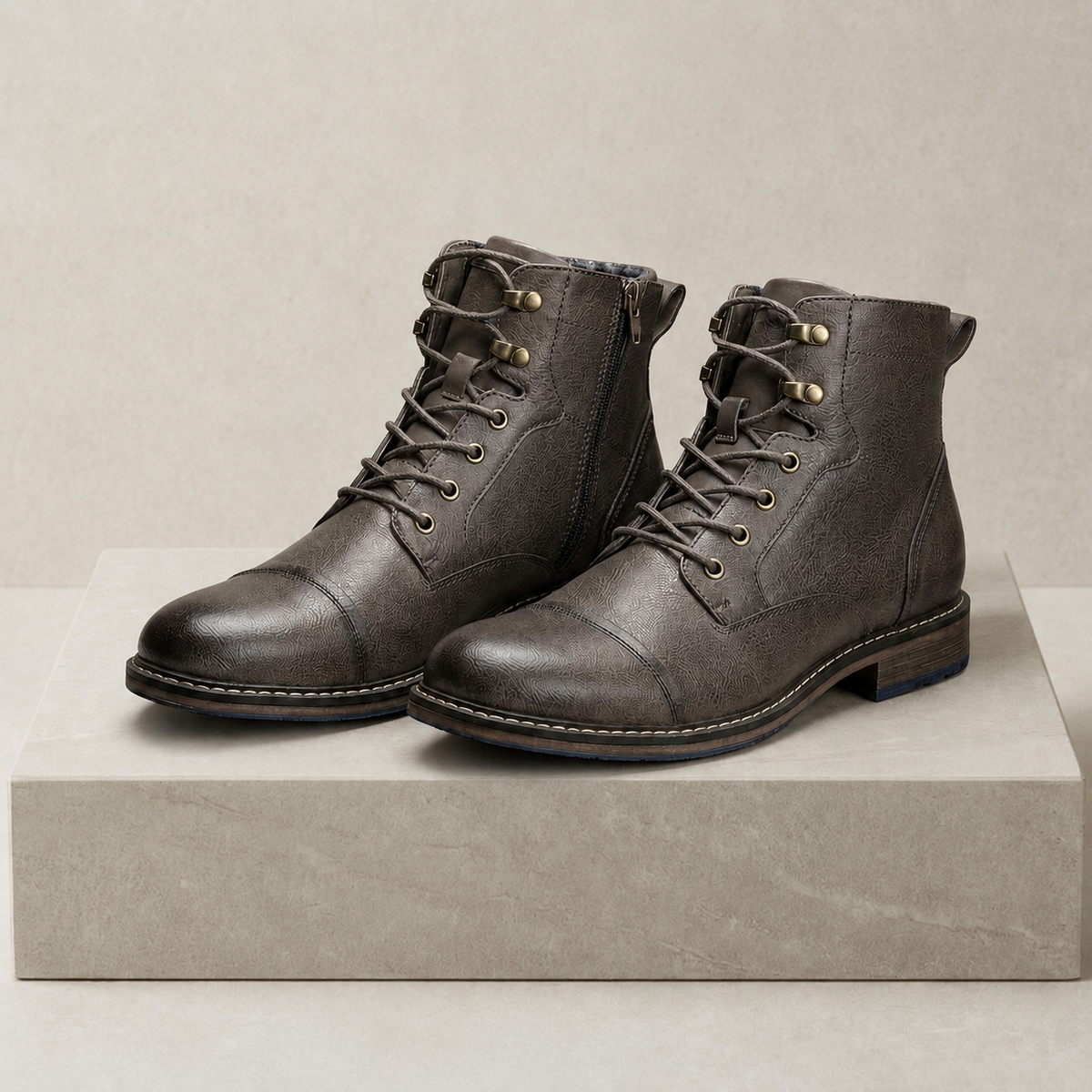 Chianti Cap Toe Leather Boots