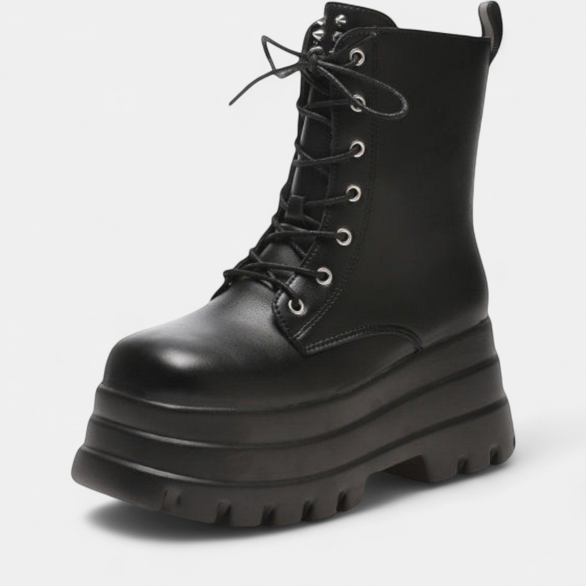 Women's Combat Platform Ankle Boots, Chunky Lace Up Goth