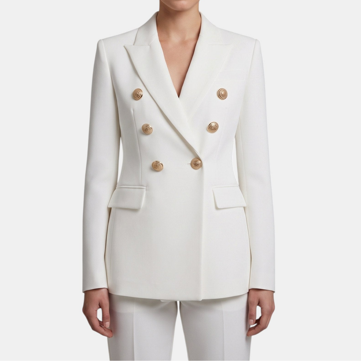 Women's Tailored Blazer, Double Breasted Notch Lapel