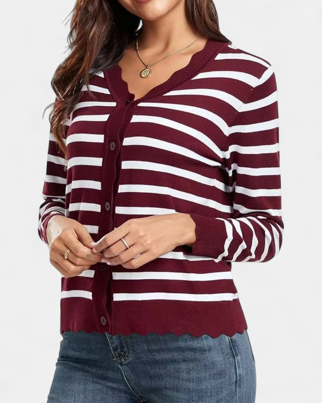 AVRIL | Women's Cropped Knit Button Up Cardigan