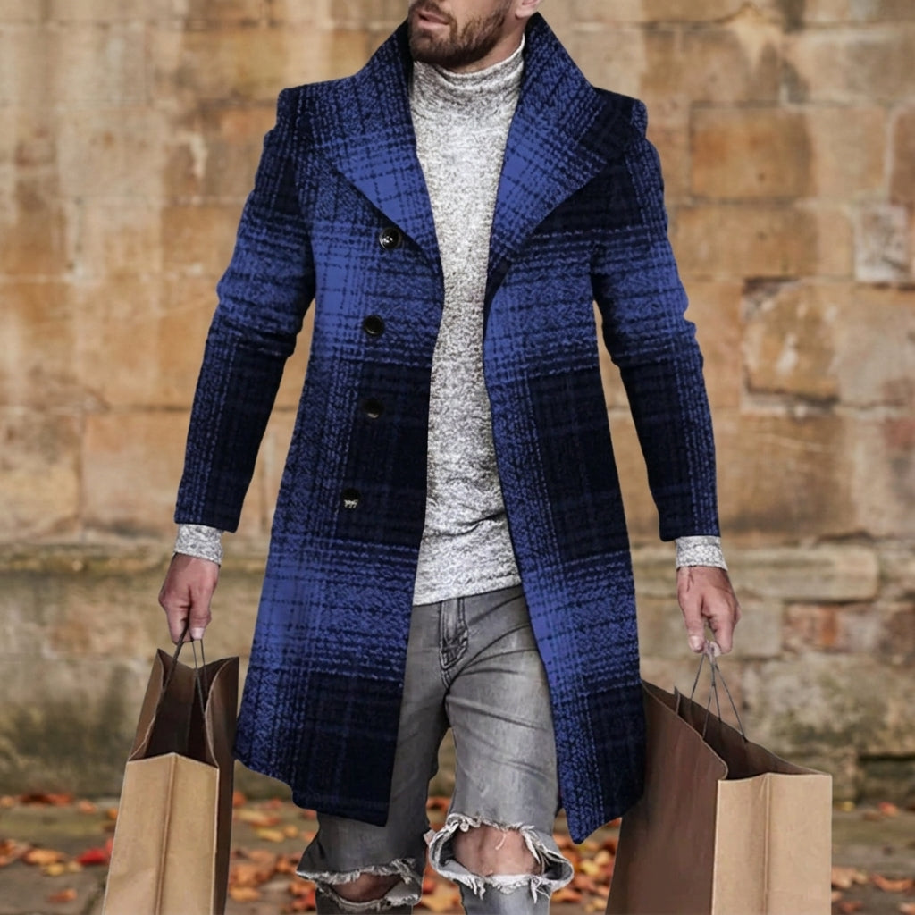 Guimaraes Plaid Double-Breasted Overcoat