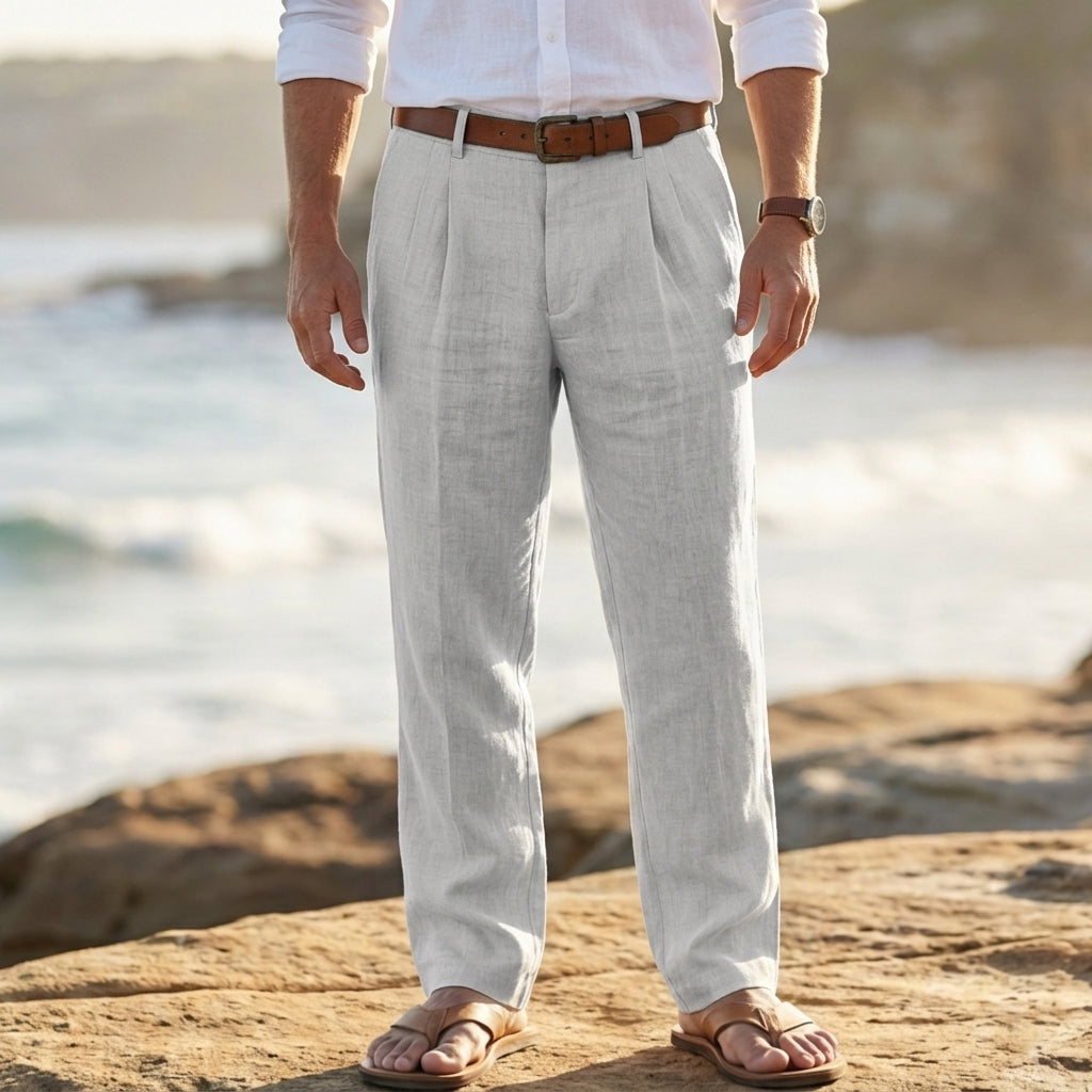 Girona Pleated Linen Trousers