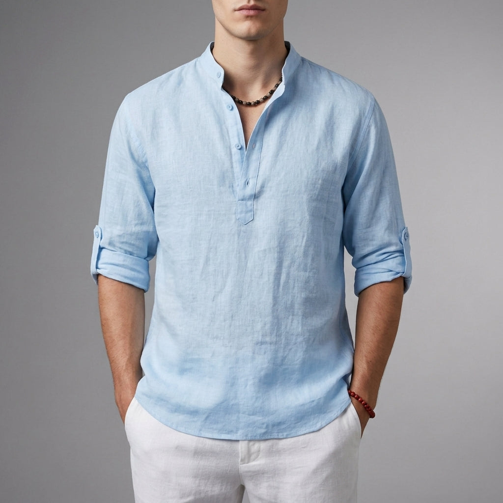 Perugia Linen Henley Shirt