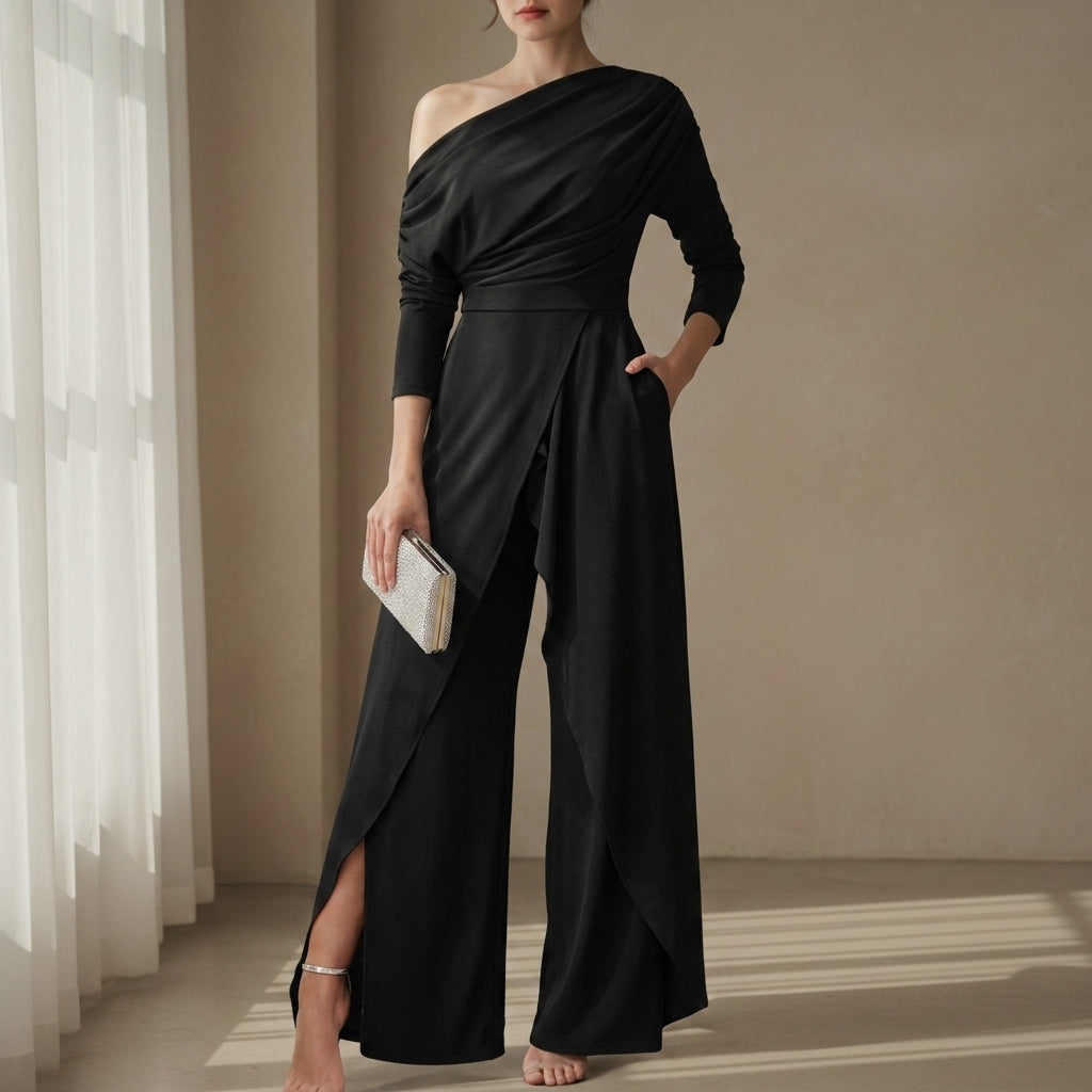 Ston One-Shoulder Wide-Leg Jumpsuit
