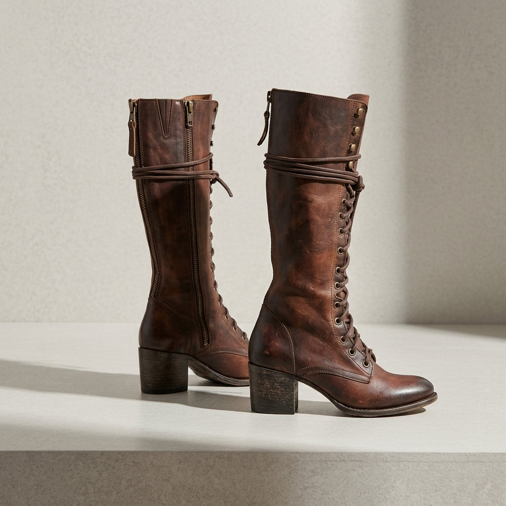 Alonnisos Clara Lace-Up Knee Boots