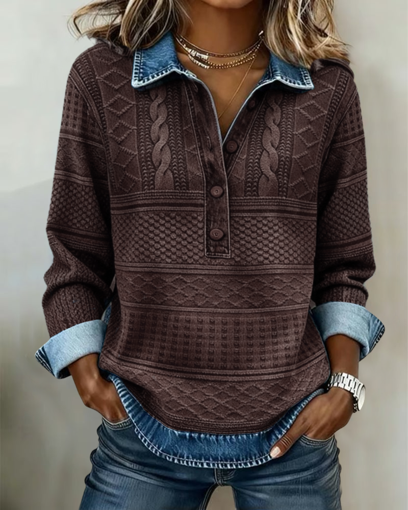Dolores | Trendy Sweatshirt with Half Button