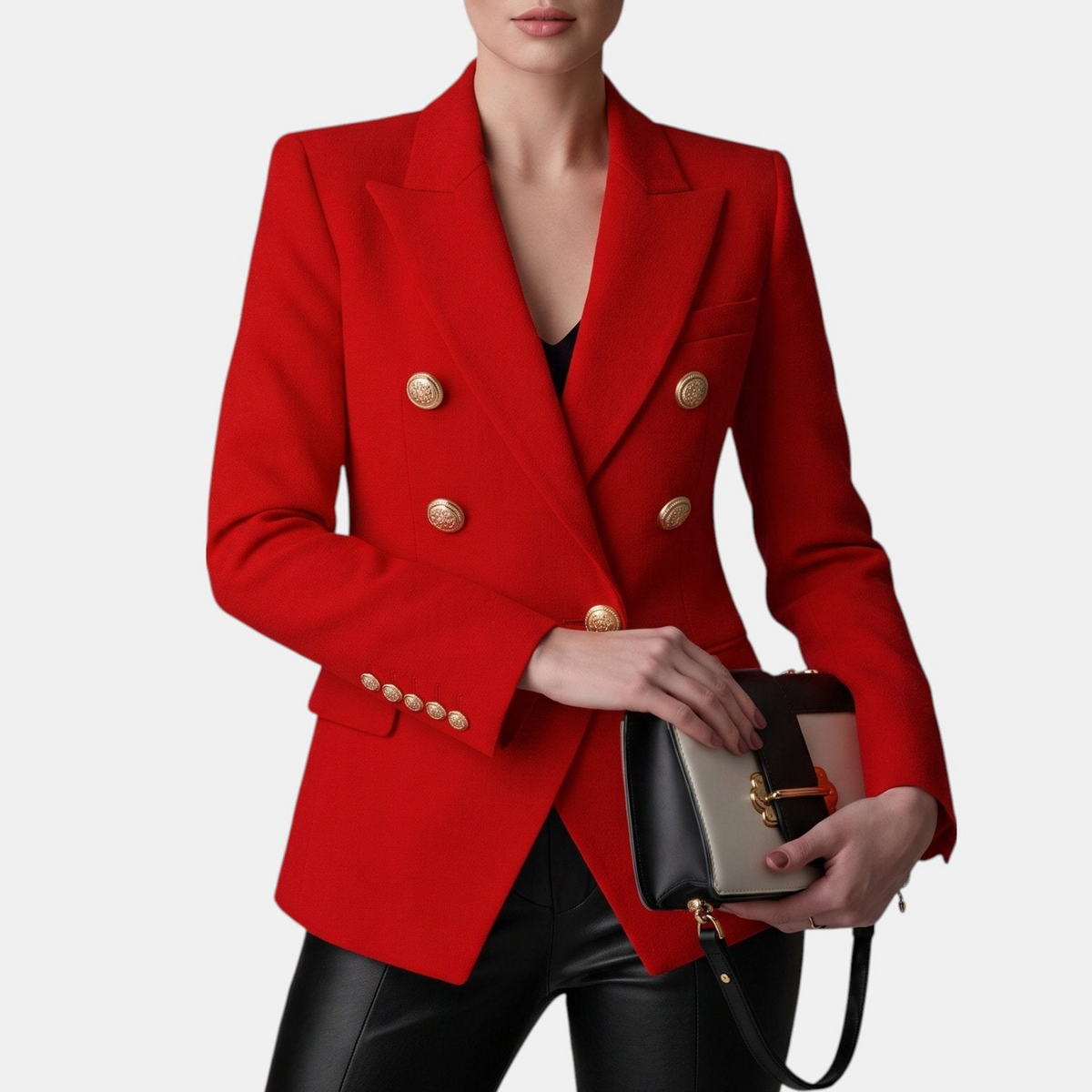 Women's Tailored Blazer, Double Breasted Notch Lapel