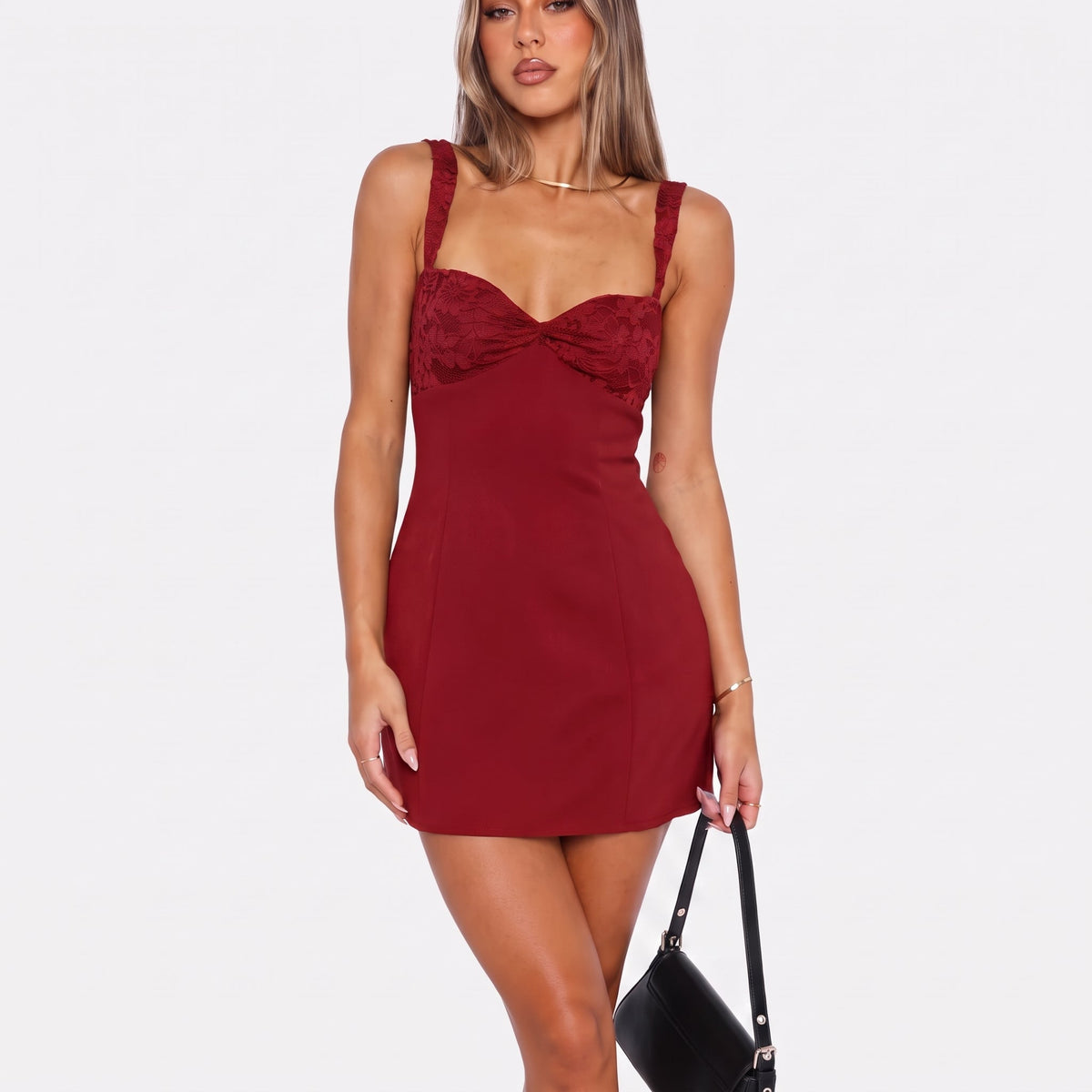 Women's Lace Bust Mini Homecoming Dress, Sweetheart Bodycon