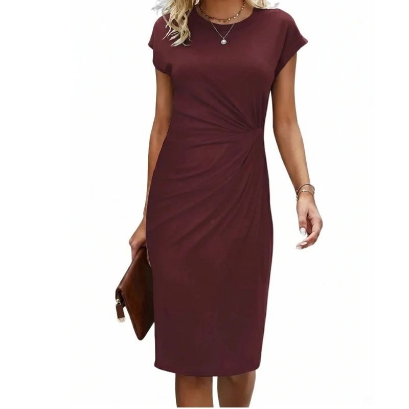 Womens Elegant Midi Dress, Flattering Midi Length Dress for Work and Leisure