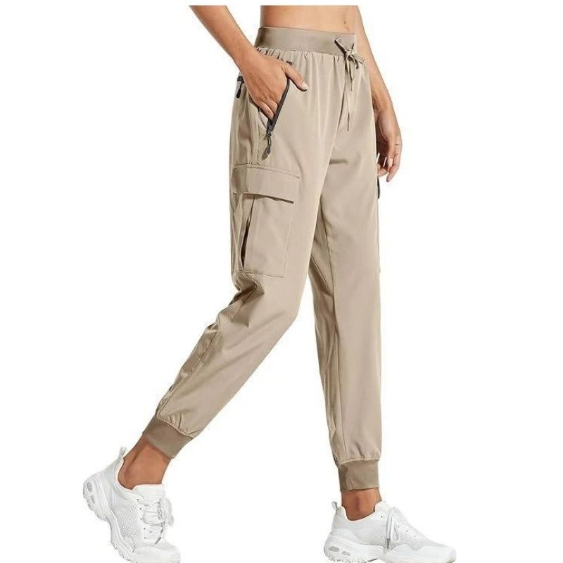 Womens Cargo Joggers, Lightweight Quick Dry Hiking Pants, Athletic Lounge Casual Travel Pants