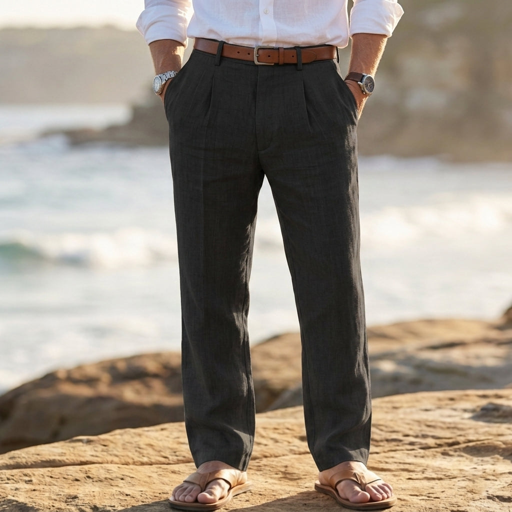 Girona Pleated Linen Trousers