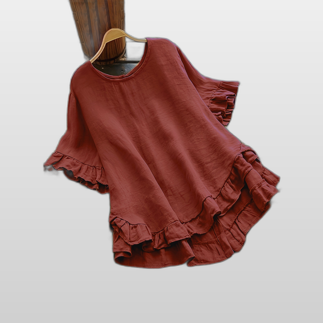 EVITA | Casual Ruffle Hem Women's Top