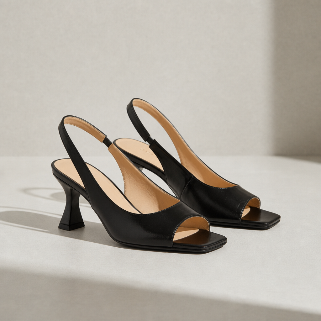 Bellagio Leather Slingback Heels