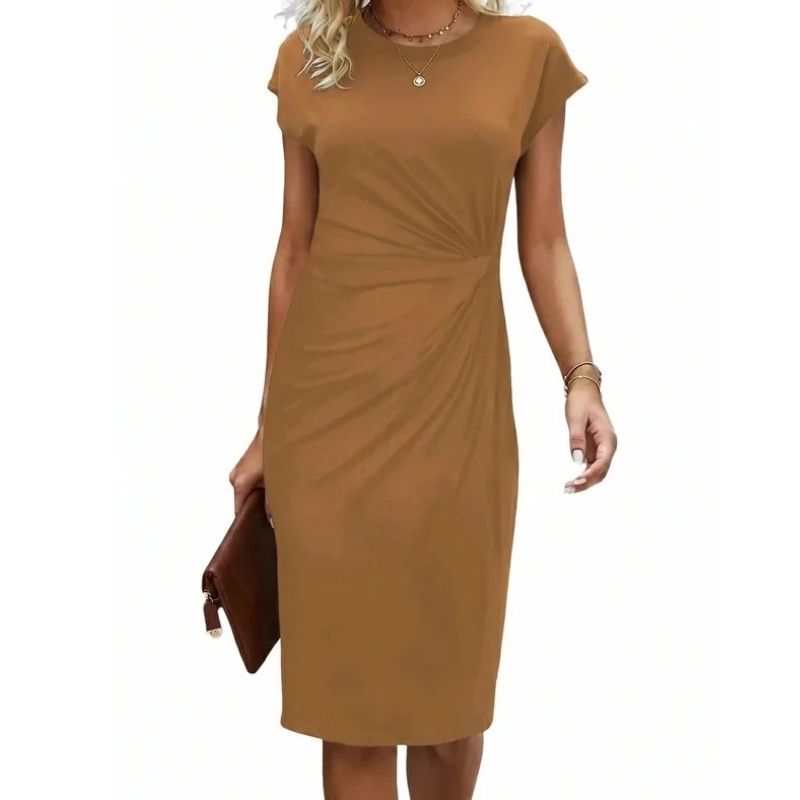 Womens Elegant Midi Dress, Flattering Midi Length Dress for Work and Leisure