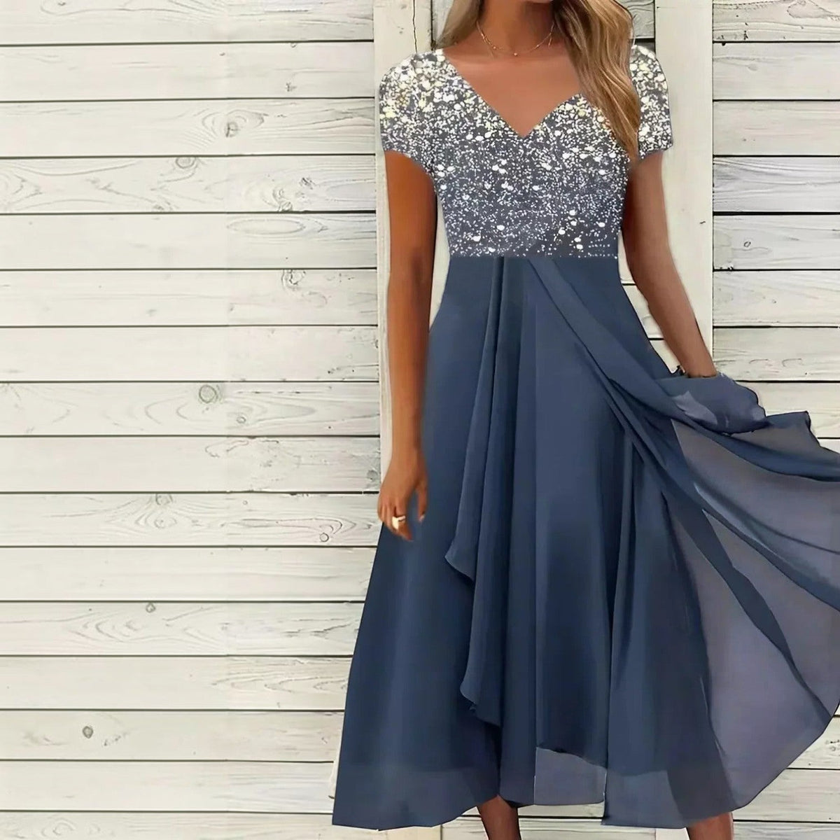Chiffon Evening Dress with Flowing Silhouette