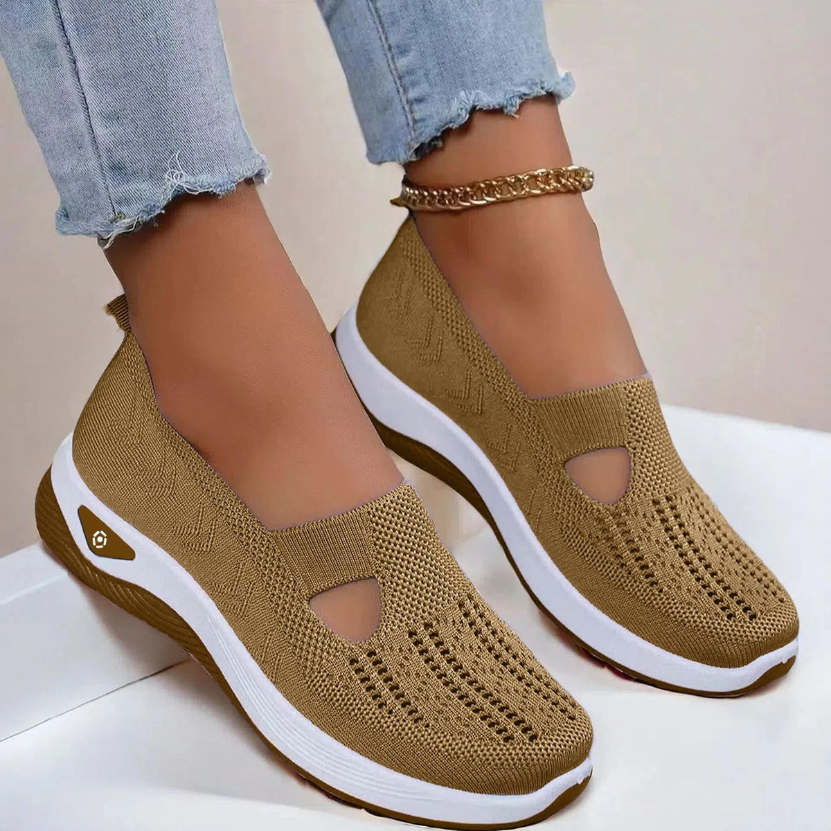 Womens Slip On Orthopedic Shoes with Memory Foam and Triple Arch Support