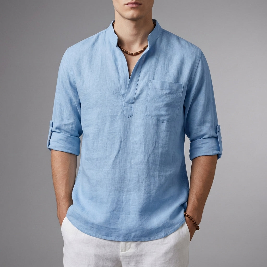Perugia Linen Henley Shirt