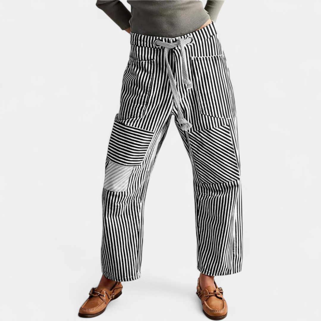 PERLAH | Wide Leg Striped Women's Pants