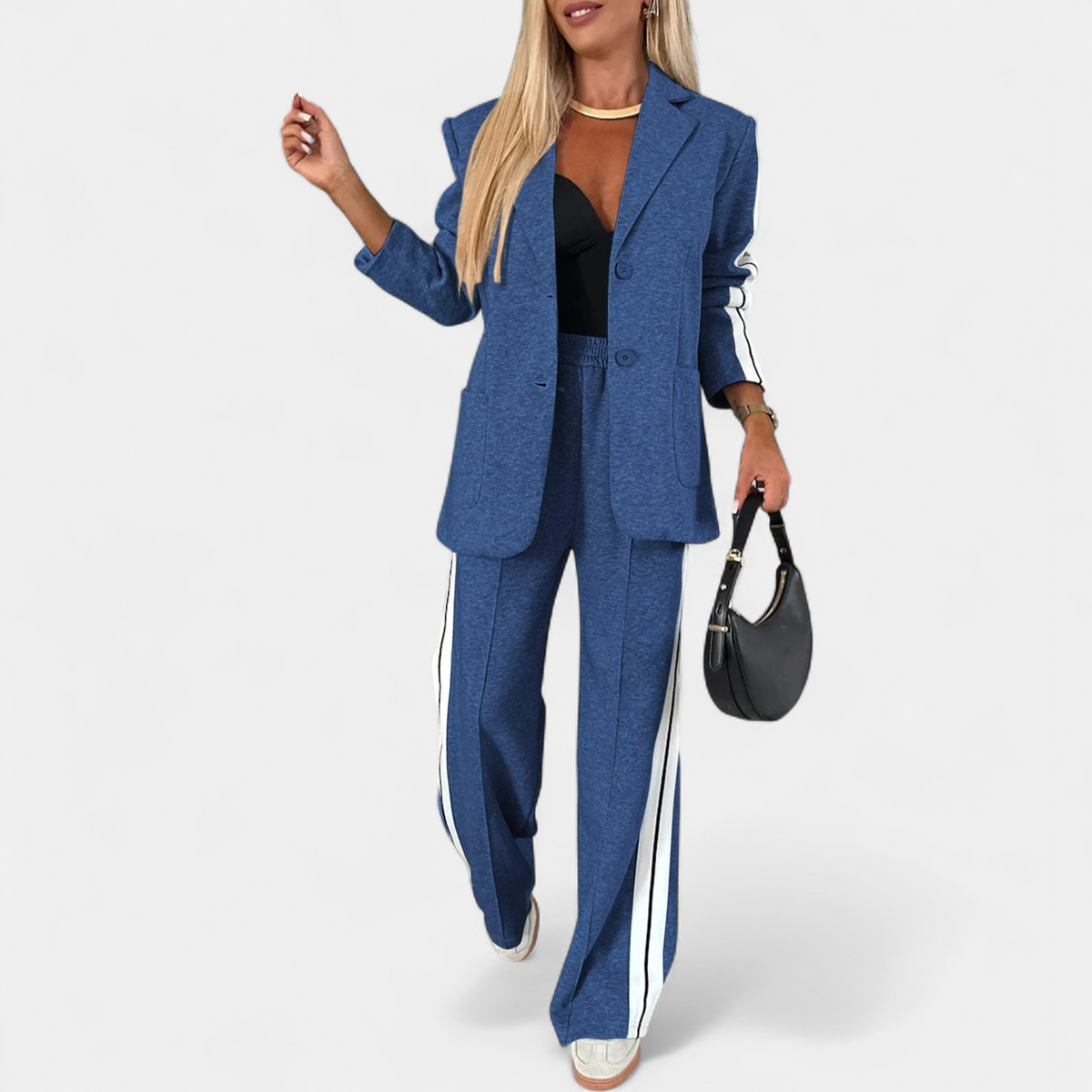 MAELYN | Women's Wide Leg Striped Blazer Set