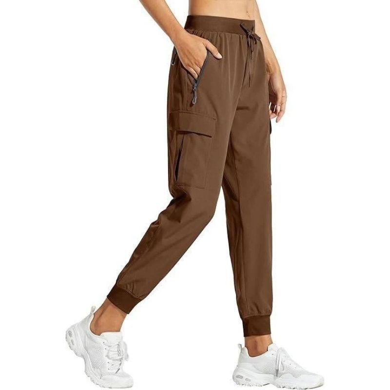 Womens Cargo Joggers, Lightweight Quick Dry Hiking Pants, Athletic Lounge Casual Travel Pants
