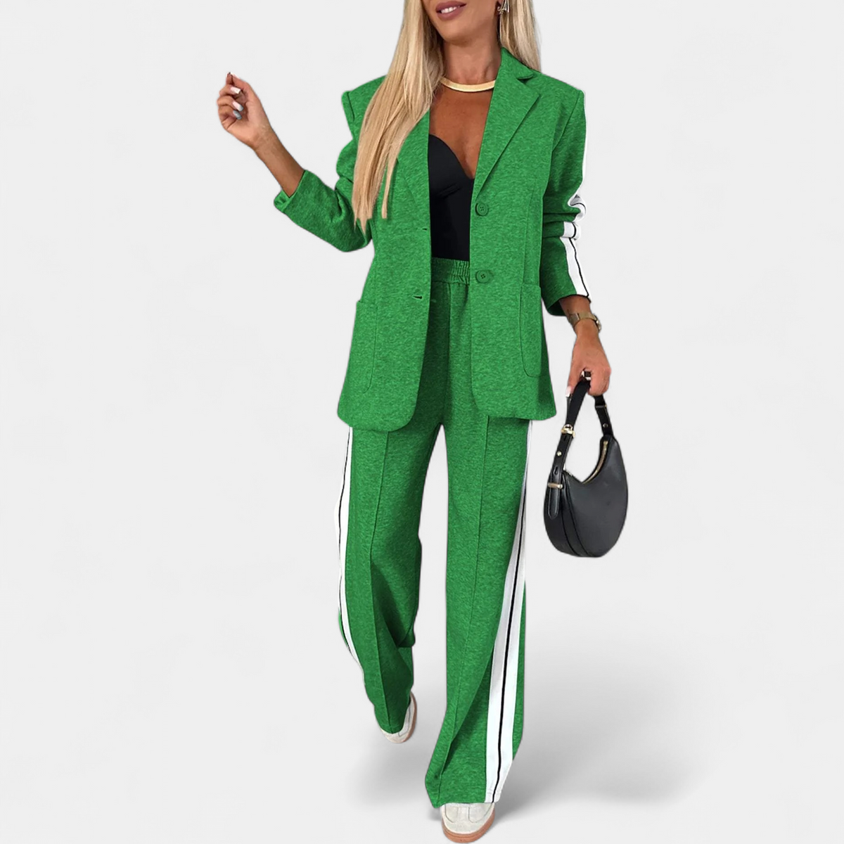 MAELYN | Women's Wide Leg Striped Blazer Set