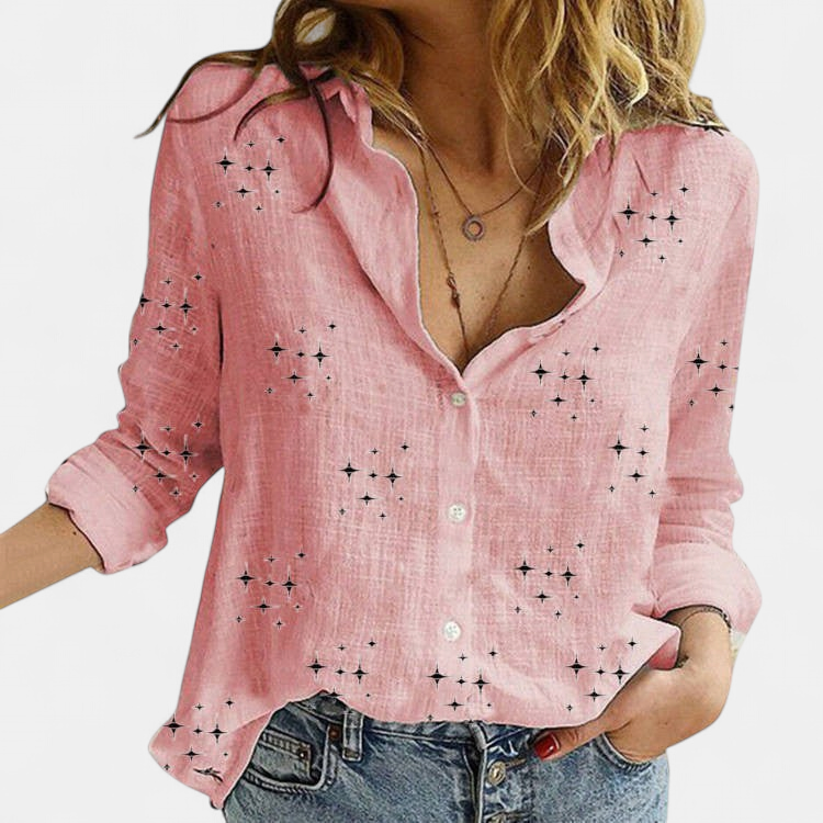 SANDRA | Women's Elegant Button-Down Printed Blouse