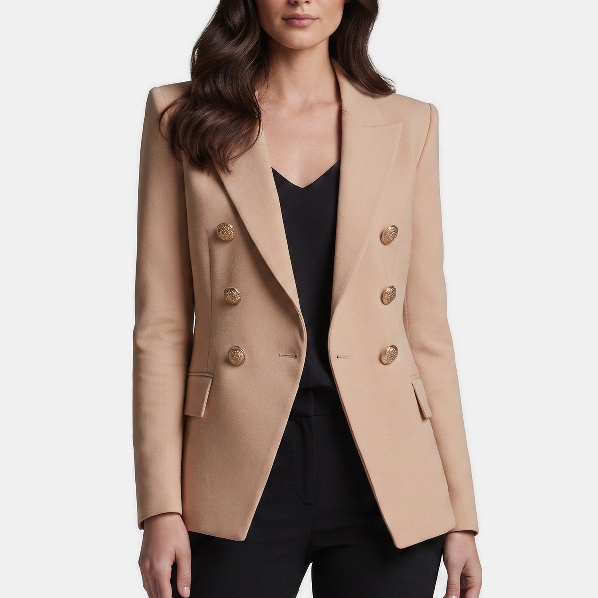 Women's Tailored Blazer, Double Breasted Notch Lapel