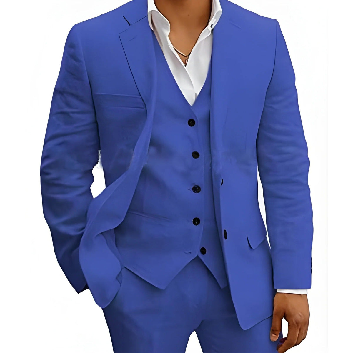 Lightweight Three-Piece Suit with Jacket, Waistcoat and Trousers for Summer Events