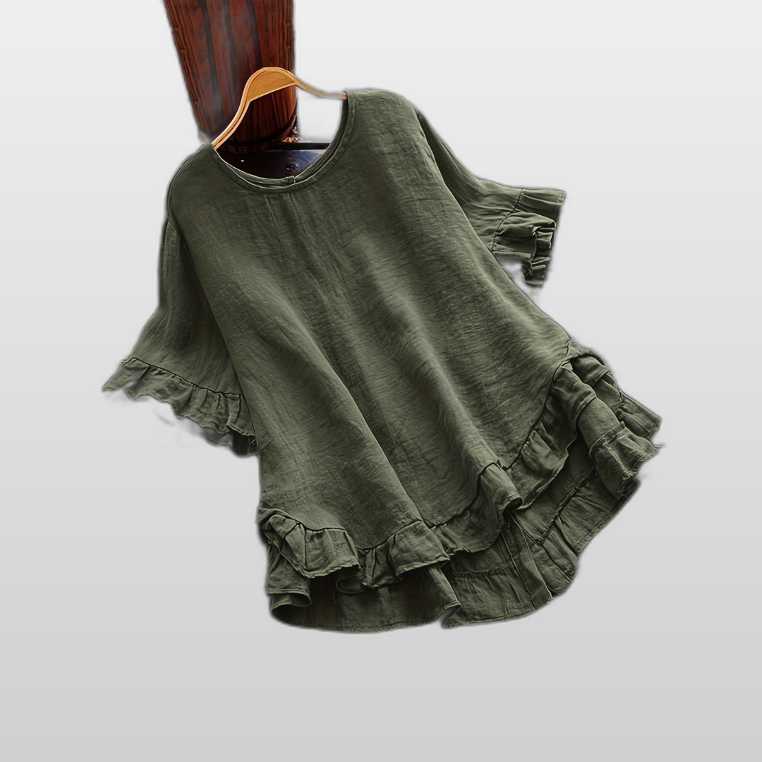EVITA | Casual Ruffle Hem Women's Top