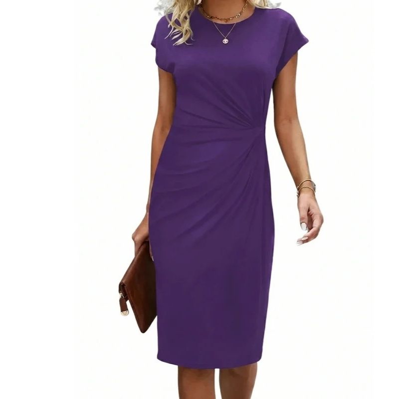 Womens Elegant Midi Dress, Flattering Midi Length Dress for Work and Leisure